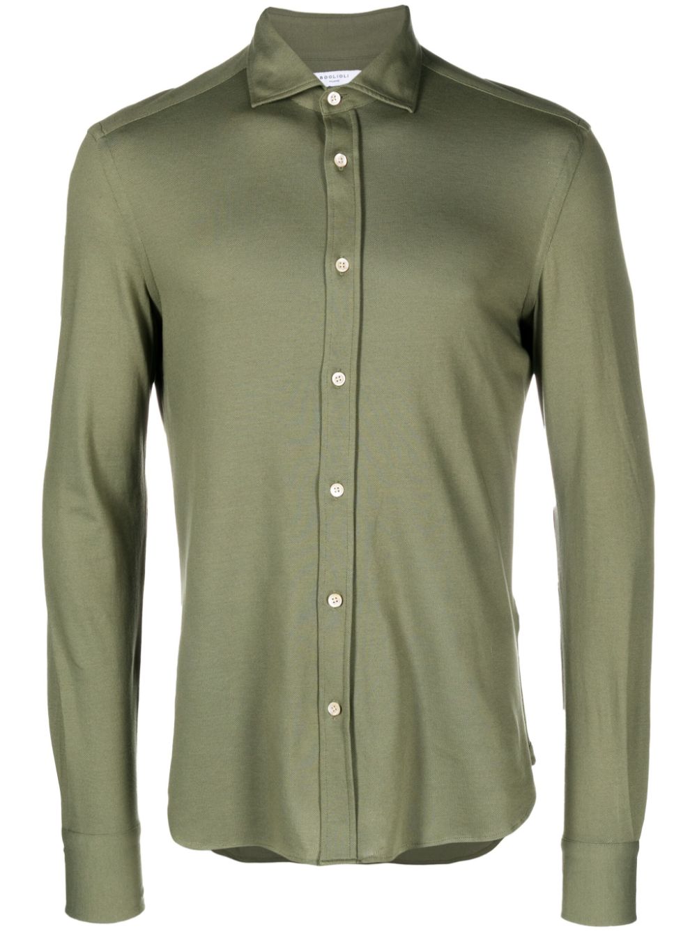 Boglioli long-sleeve piqué cotton shirt - Green von Boglioli