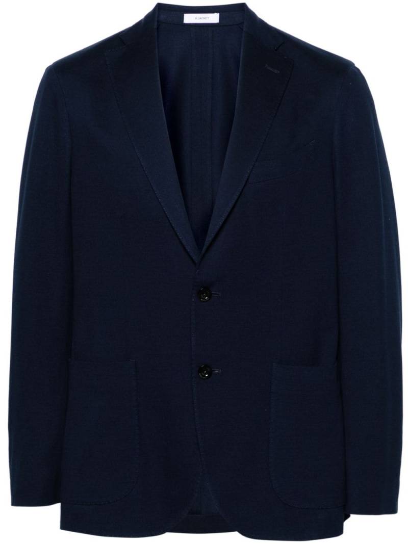 Boglioli single-breasted piqué blazer - Blue von Boglioli