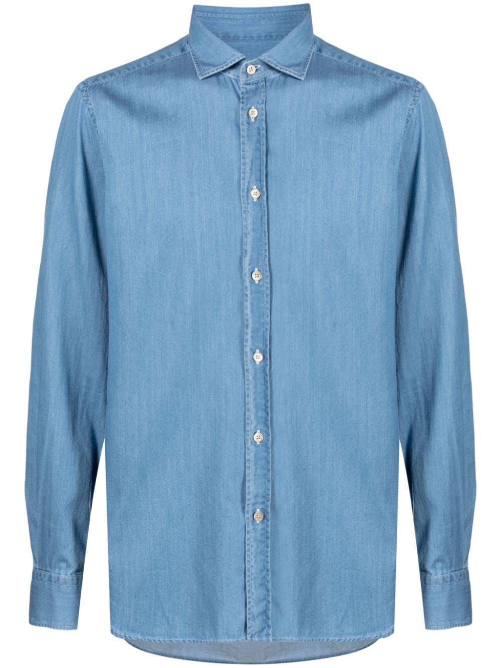 Boglioli spread-collar cotton shirt - Blue von Boglioli