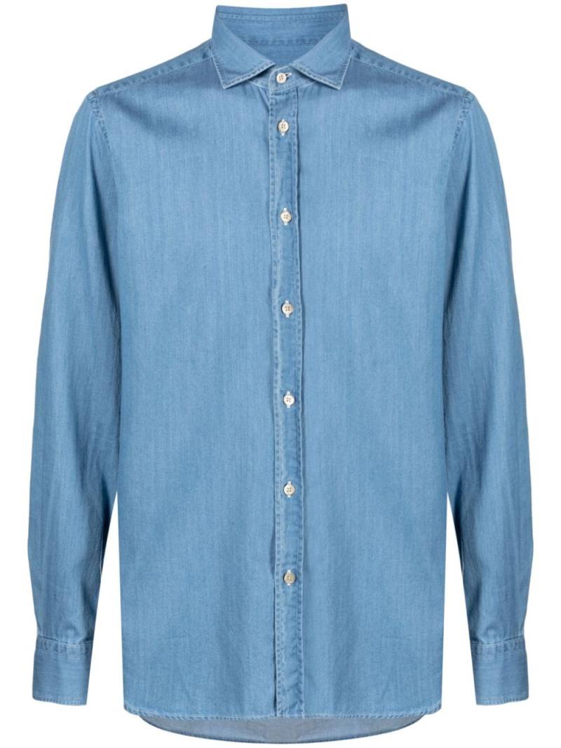 Boglioli spread-collar cotton shirt - Blue von Boglioli