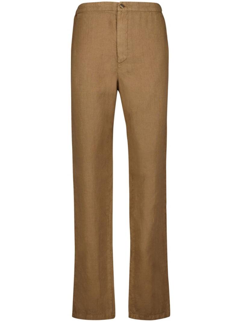 Boglioli straight-leg linen trousers - Brown von Boglioli