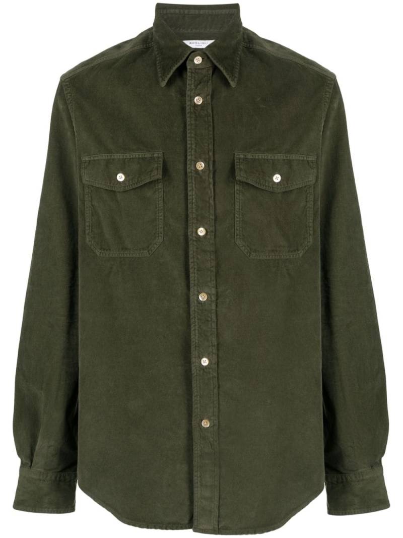 Boglioli velvet cotton shirt - Green von Boglioli