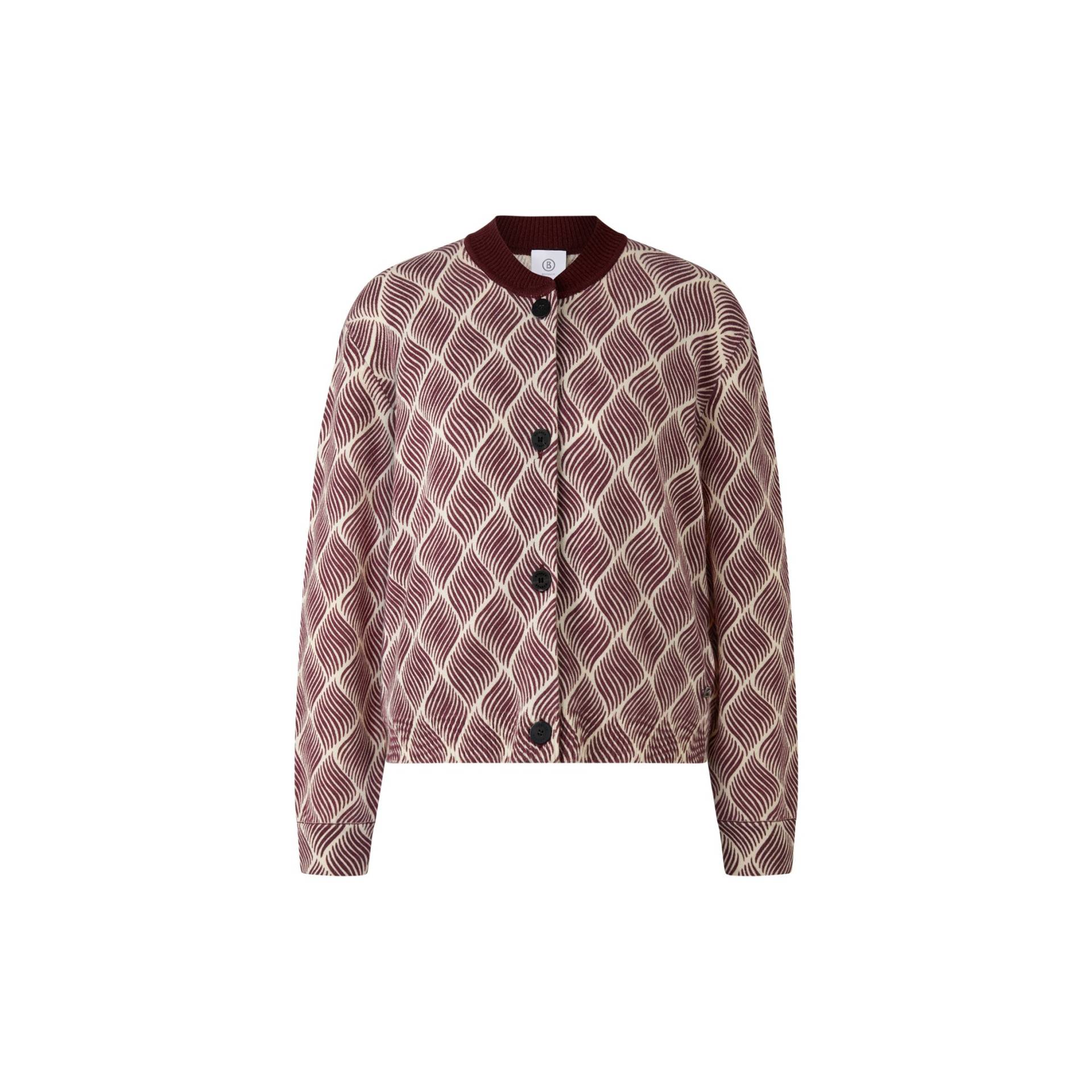 BOGNER Strick-Bomberjacke Evelyn für Damen - Weinrot/Creme - 38 von Bogner