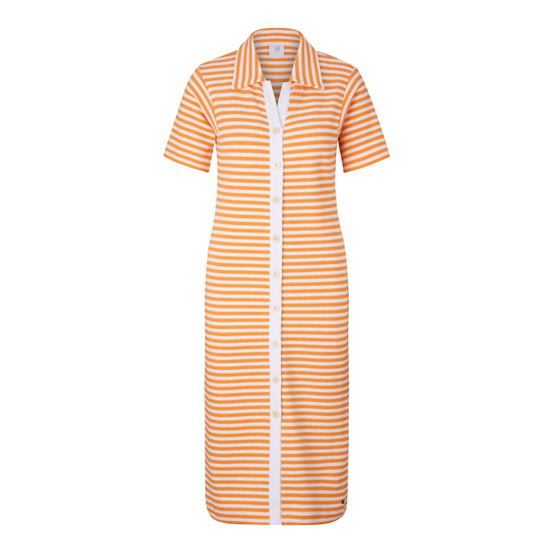 BOGNER Strick-Hemdblusen-Kleid Ann für Damen - Orange/Weiß von Bogner