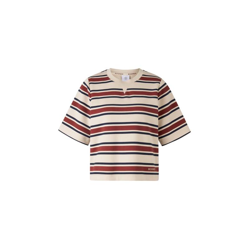BOGNER T-Shirt Stacey für Damen - Creme/Weinrot/Navy-Blau - 46 von Bogner