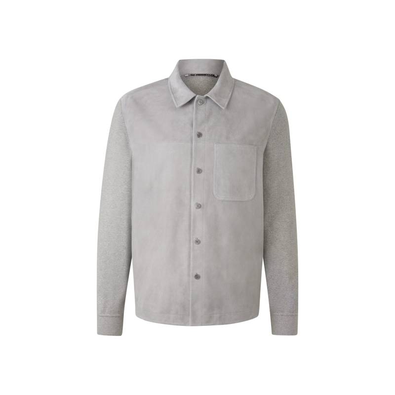 BOGNER Veloursleder-Strick-Overshirt Henno für Herren - Hellgrau - S von Bogner