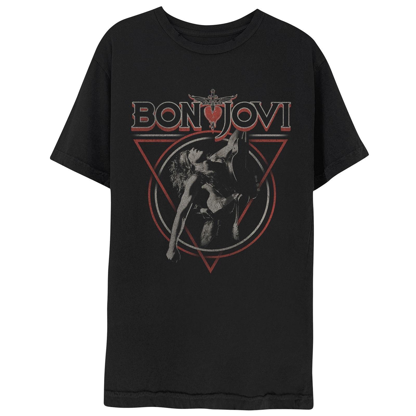 Triangle Overlap Tshirt Damen Schwarz XL von Bon Jovi