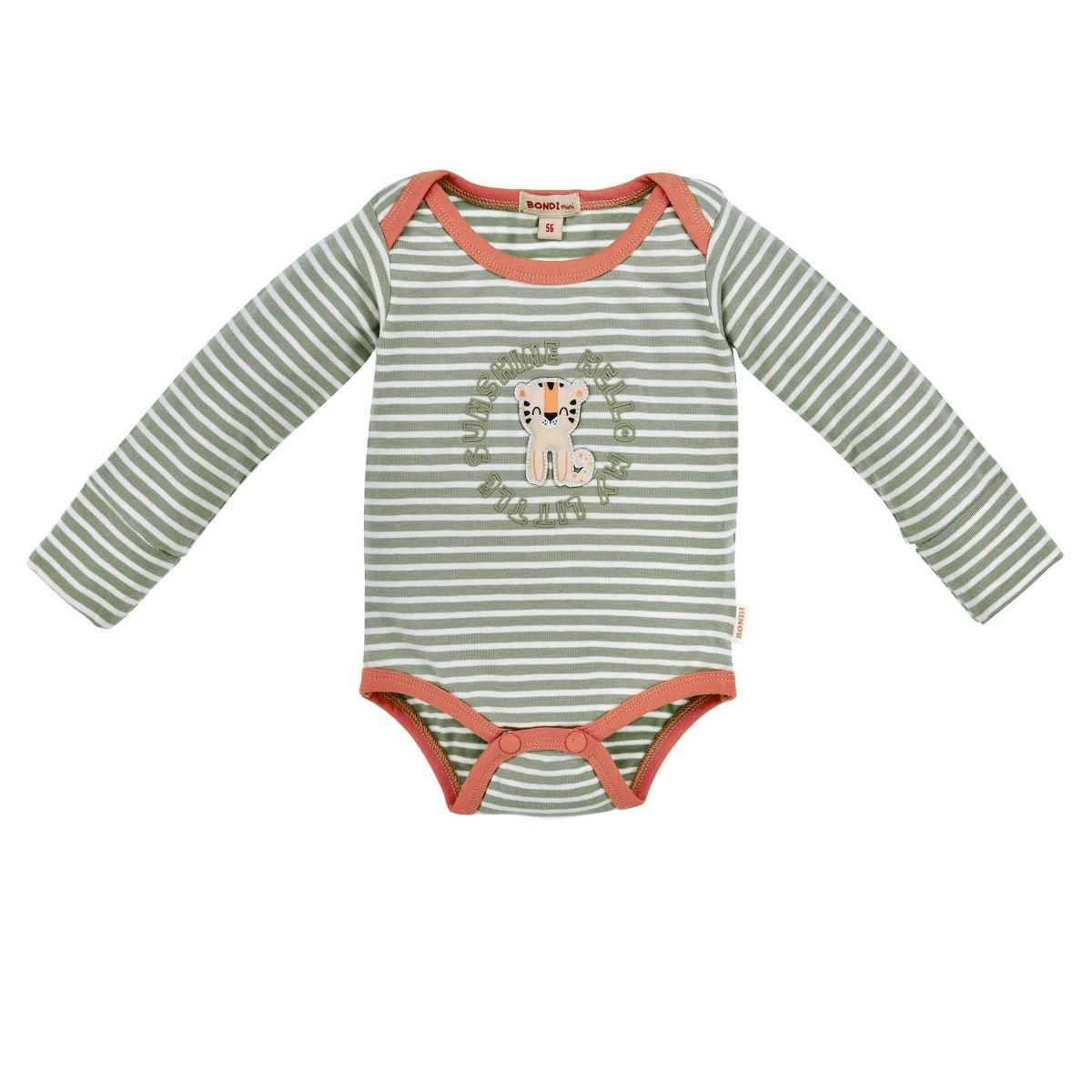 Baby Body Langarm Tiger Unisex Grün 56 von Bondi