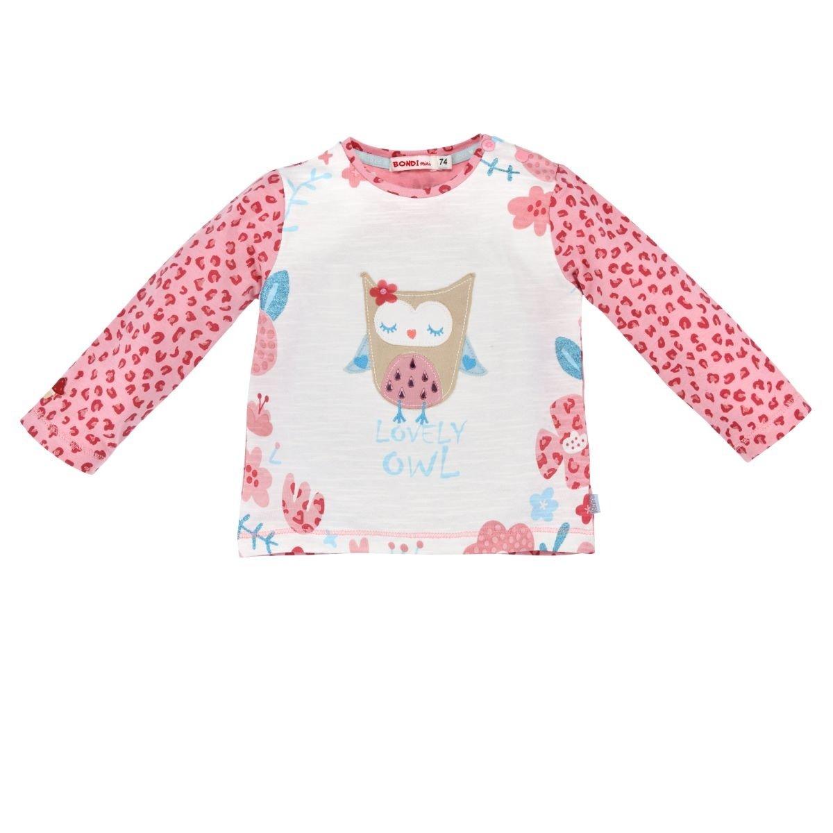Kleinkinder Langarm Shirt Lovely Owl Mädchen Rosa 74 von Bondi