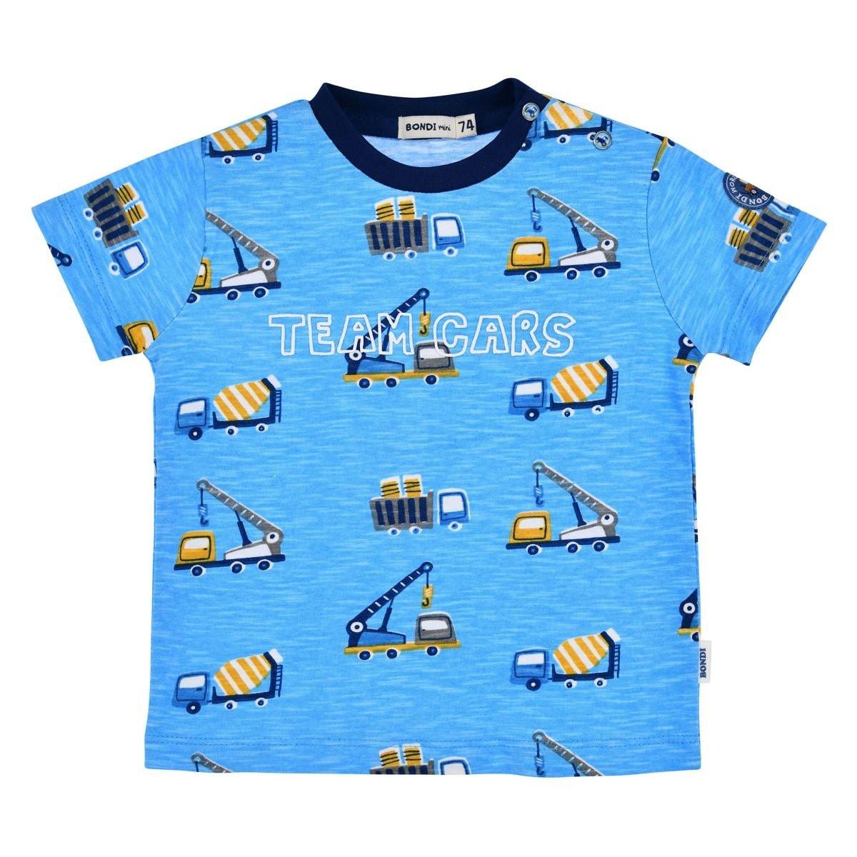 Kleinkinder T-shirt Baufahrzeuge Jungen Blau 74 von Bondi
