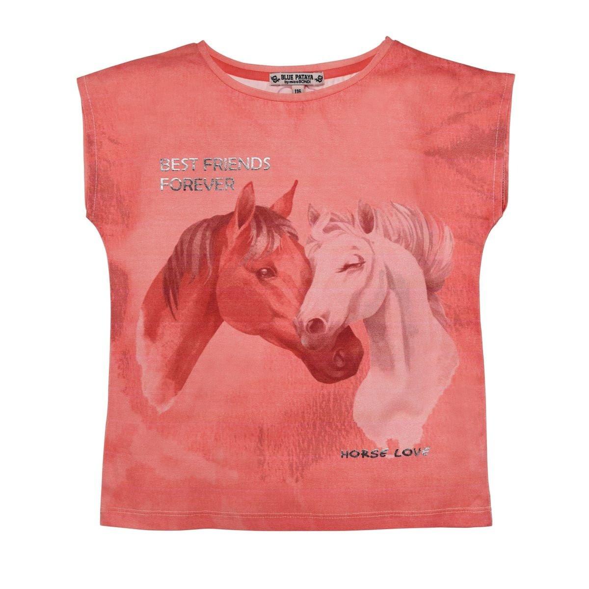 Mädchen T-shirt Best Friends Mädchen Rot 116 von Bondi