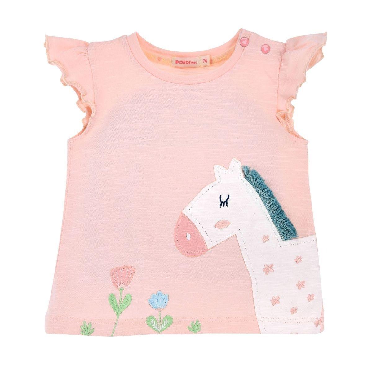 Kleinkinder T-shirt Little Horse Mädchen Rosa 80 von Bondi