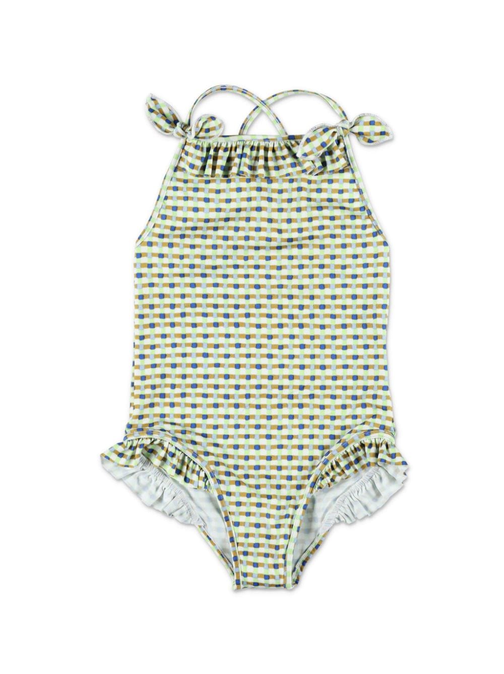 Bonpoint Abbie basketweave-print swimsuit - Green von Bonpoint