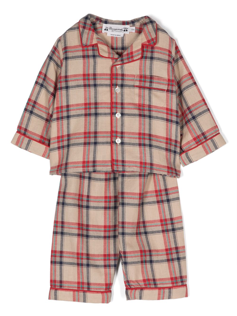 Bonpoint Badinerie check-print pajamas - Red von Bonpoint