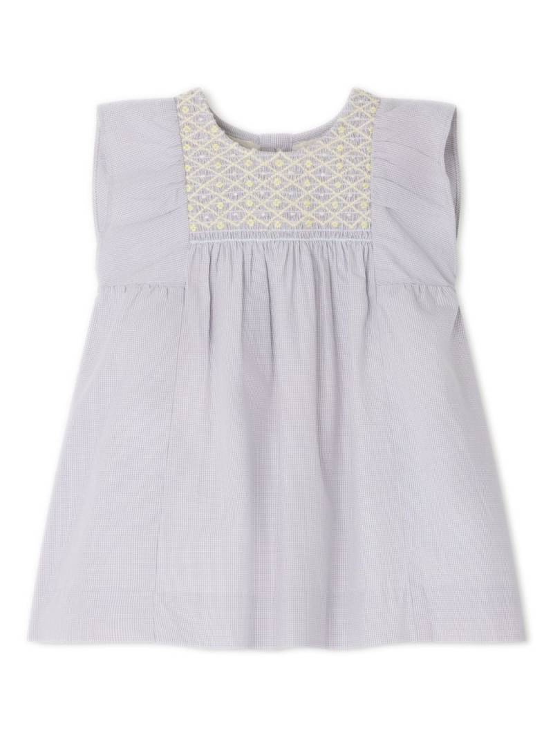 Bonpoint Cadelili gingham-print embroidered dress - Grey von Bonpoint