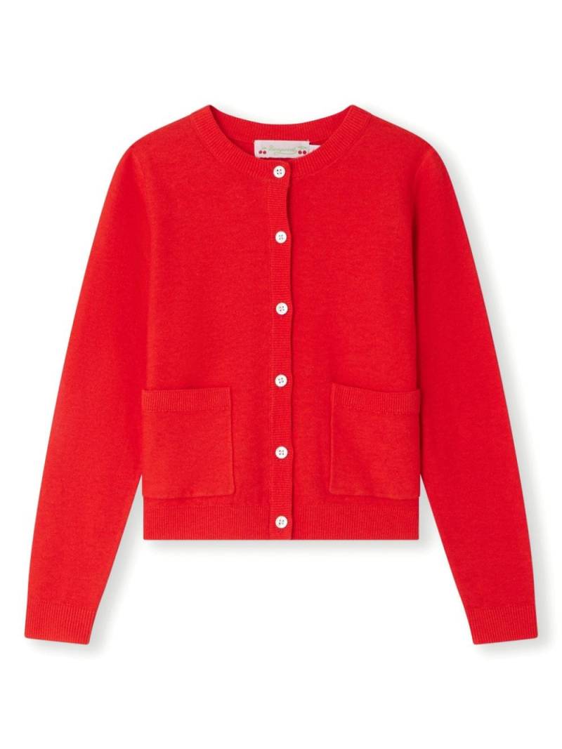 Bonpoint Clarisse cotton-blend cardigan - Red von Bonpoint