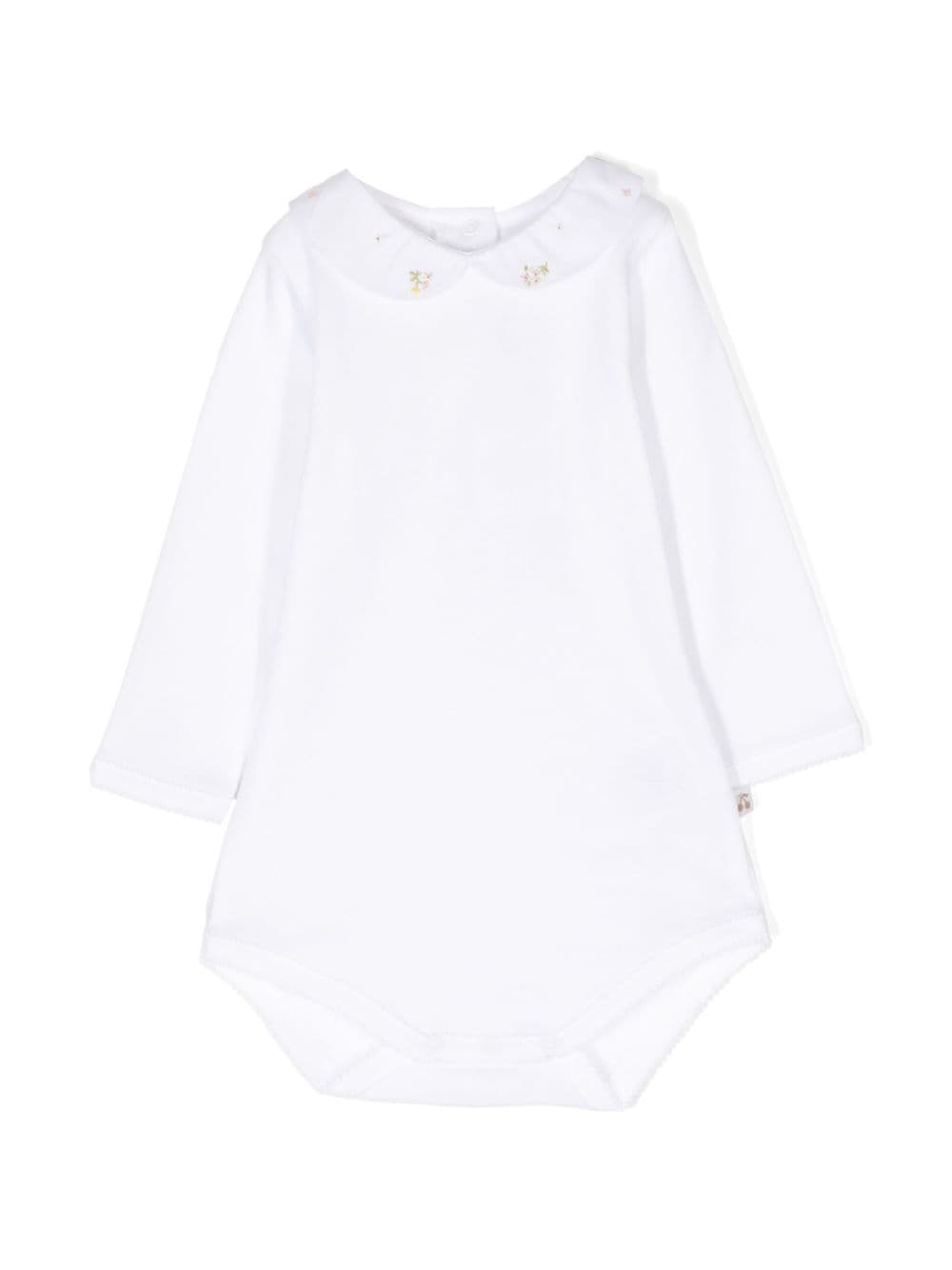 Bonpoint Cygne embroidered-collar cotton body - White von Bonpoint