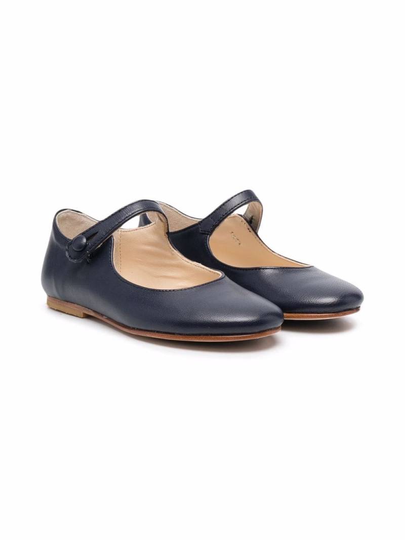Bonpoint Ella leather ballerina shoes - Blue von Bonpoint