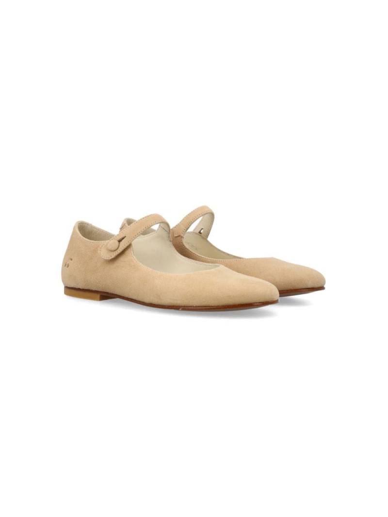 Bonpoint Ella suede ballerina shoes - Neutrals von Bonpoint