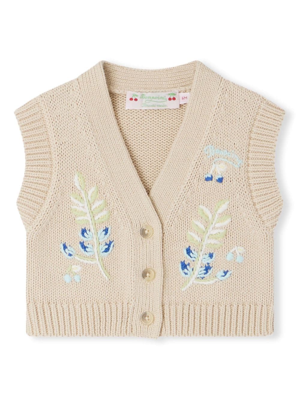 Bonpoint Ficiana floral-embroidered cardigan - Neutrals von Bonpoint
