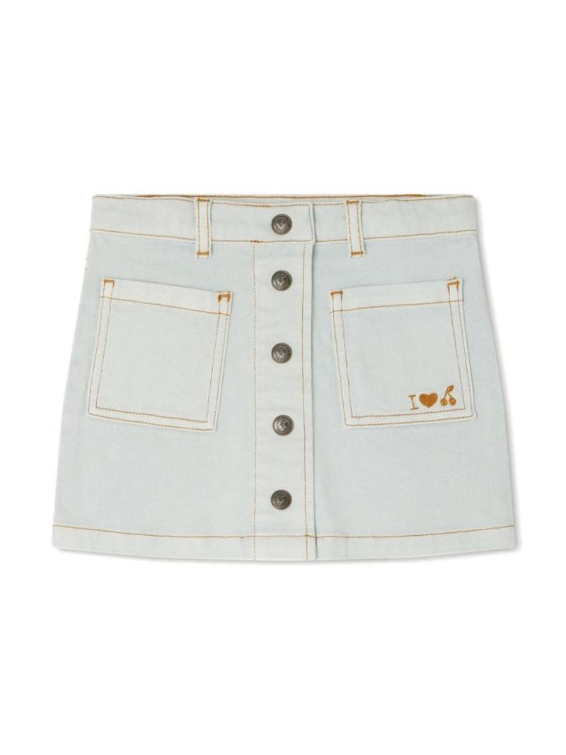 Bonpoint Gretel logo-embroidered denim skirt - Blue von Bonpoint