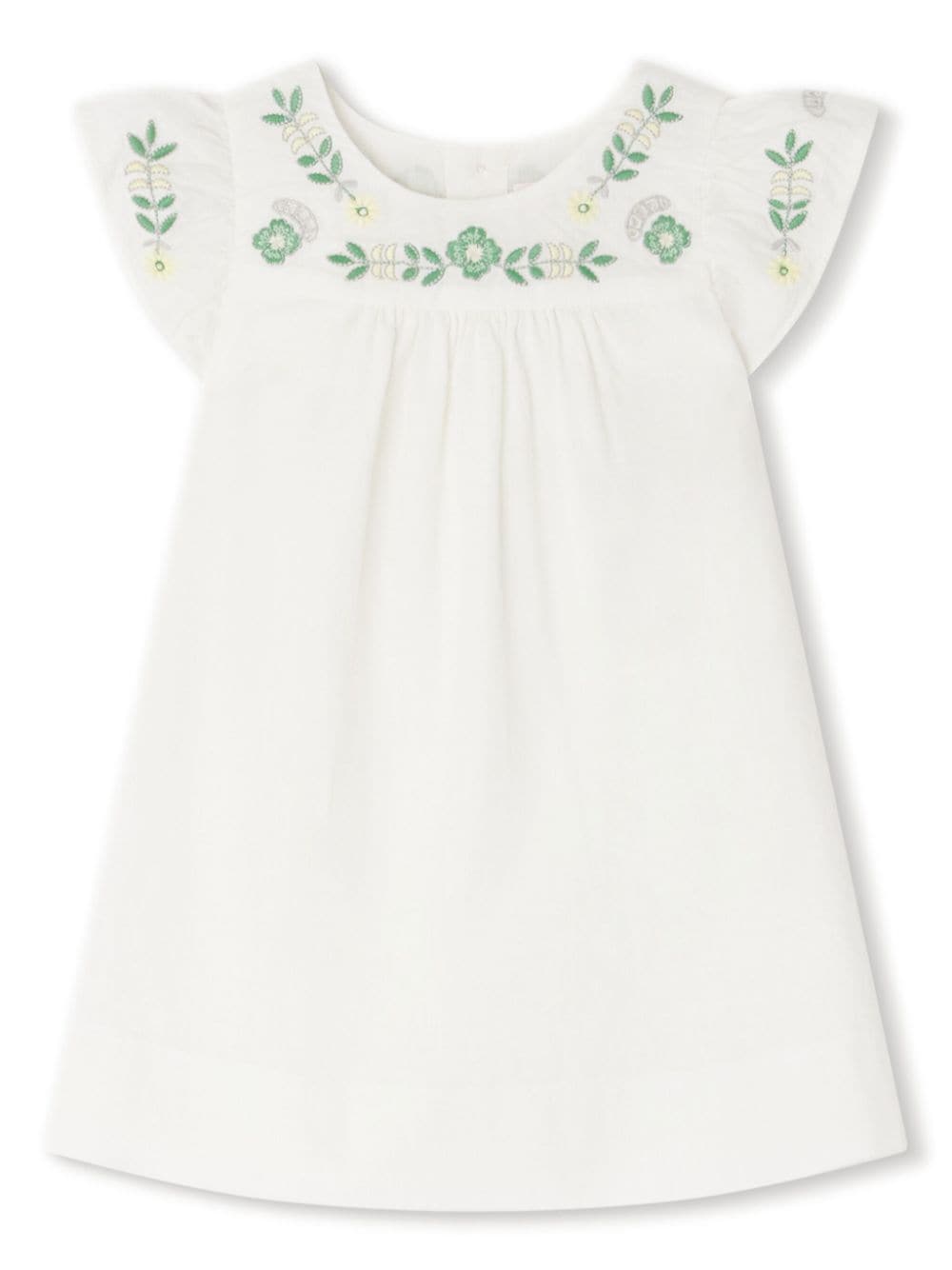 Bonpoint Laurie floral-embroidered sleeveless dress - White von Bonpoint