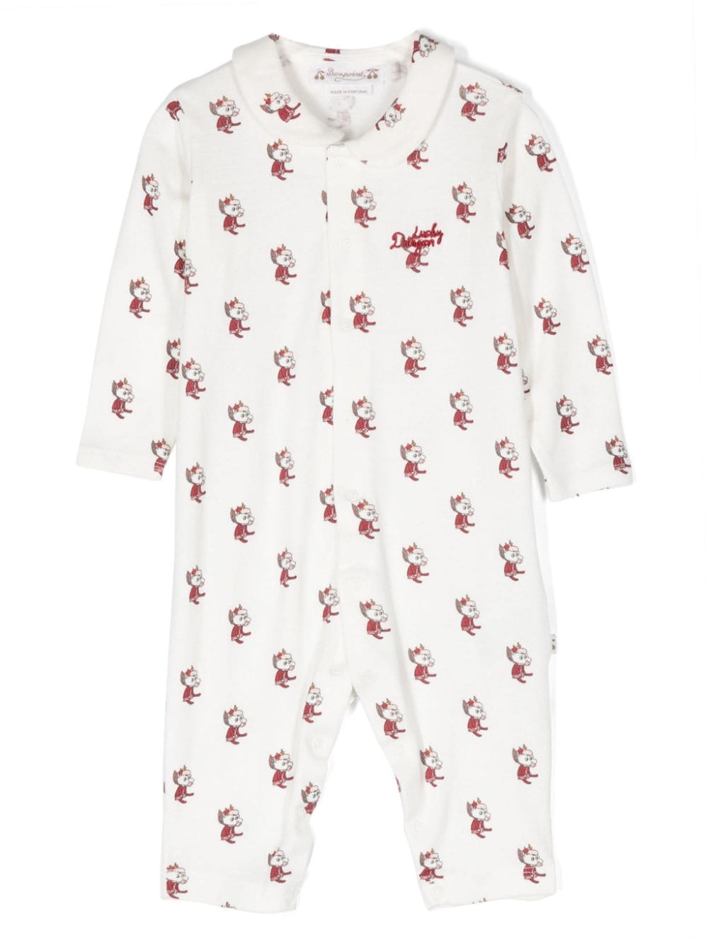 Bonpoint Lucky Dragon cotton romper - White von Bonpoint