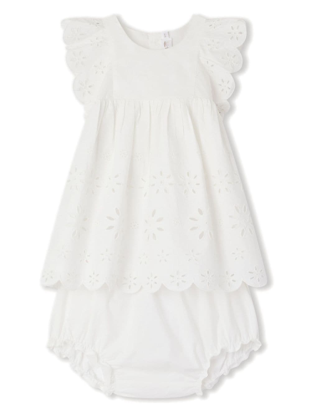 Bonpoint Lulu broderie-anglaise sleeveless dress - White von Bonpoint