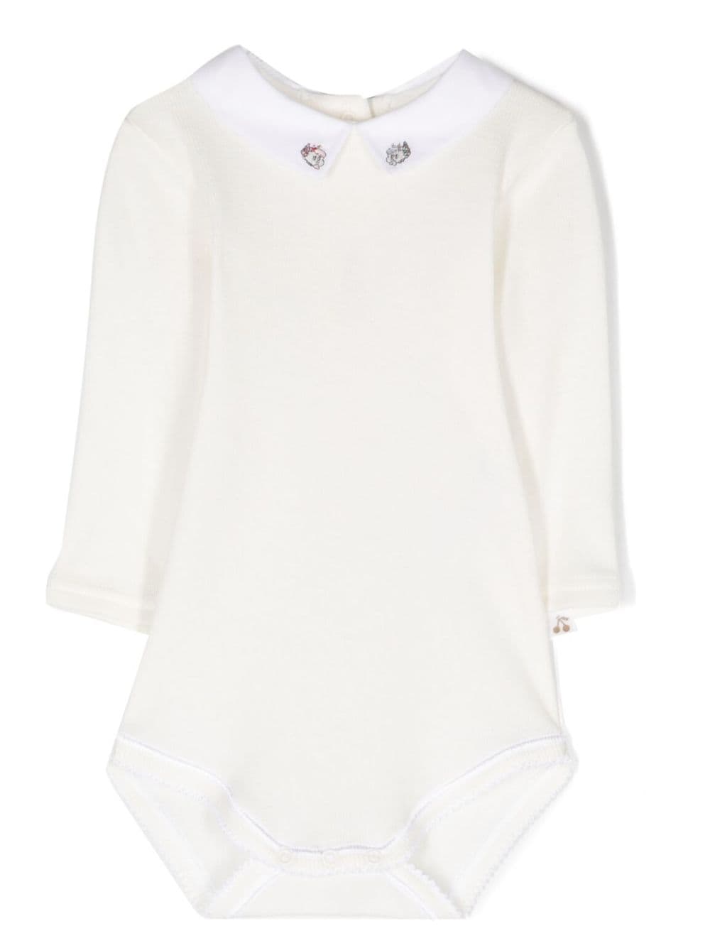 Bonpoint Septembre embroidered cotton body - White von Bonpoint