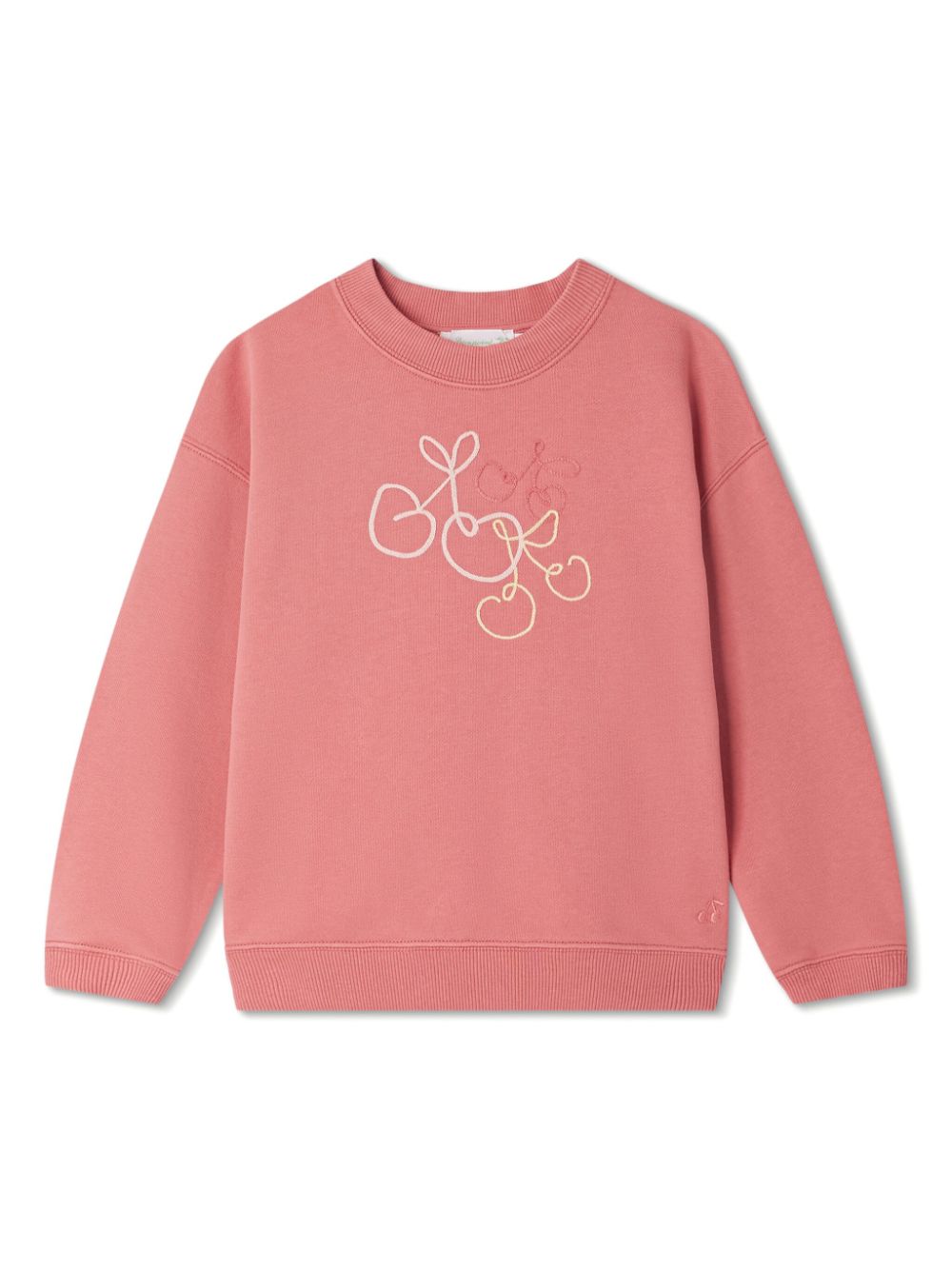 Bonpoint Tayla cherry-embroidered cotton sweatshirt - Pink von Bonpoint