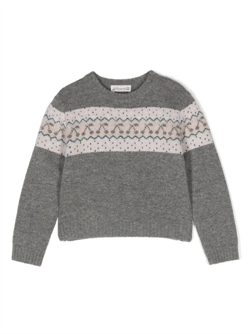 Bonpoint Tinoa intarsia-knit wool sweater - Grey von Bonpoint