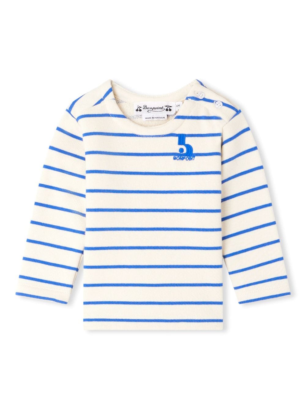 Bonpoint Tourbillon striped cotton T-shirt - White von Bonpoint