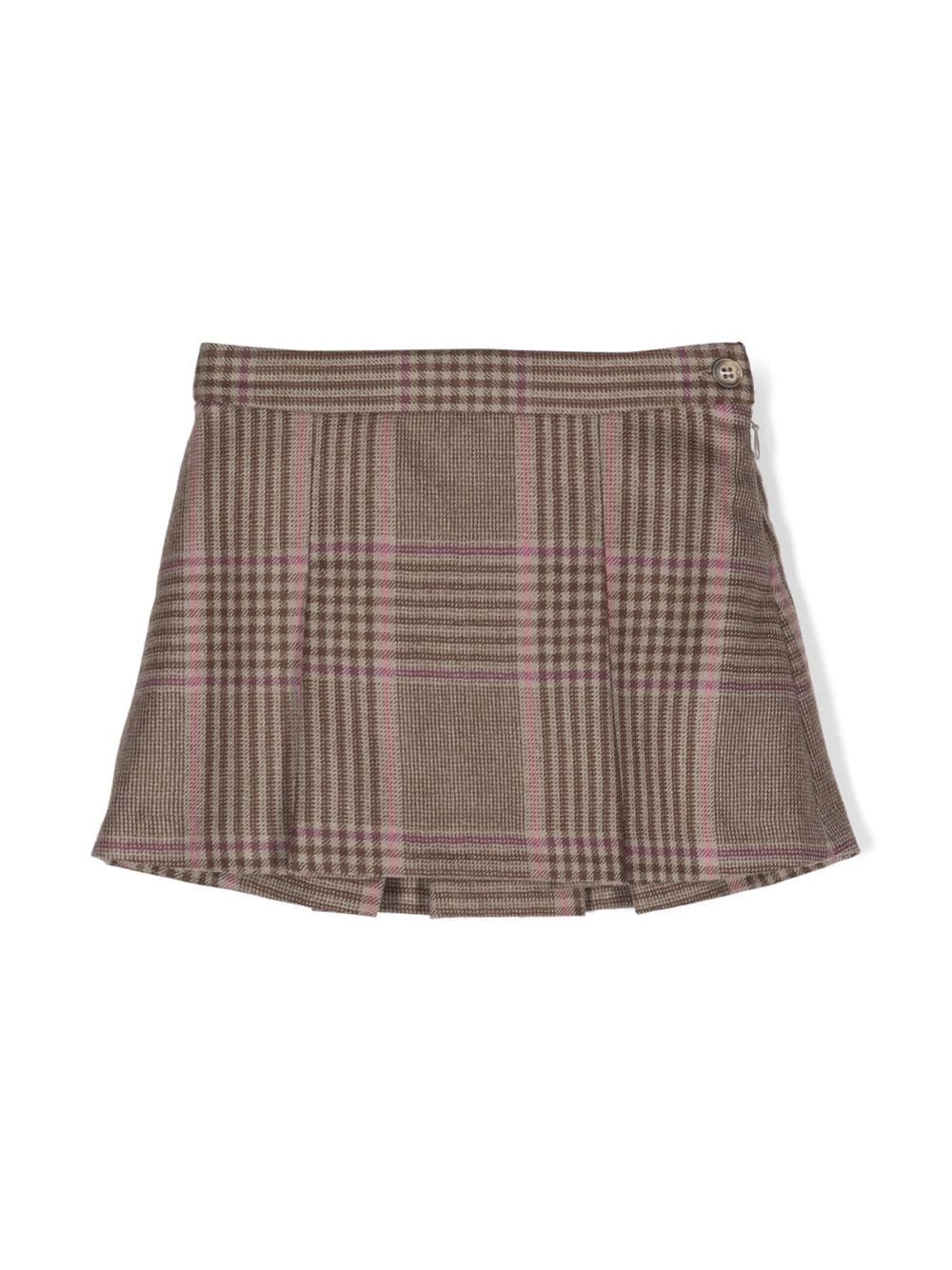 Bonpoint Tutti check-print pleated skirt - Brown von Bonpoint