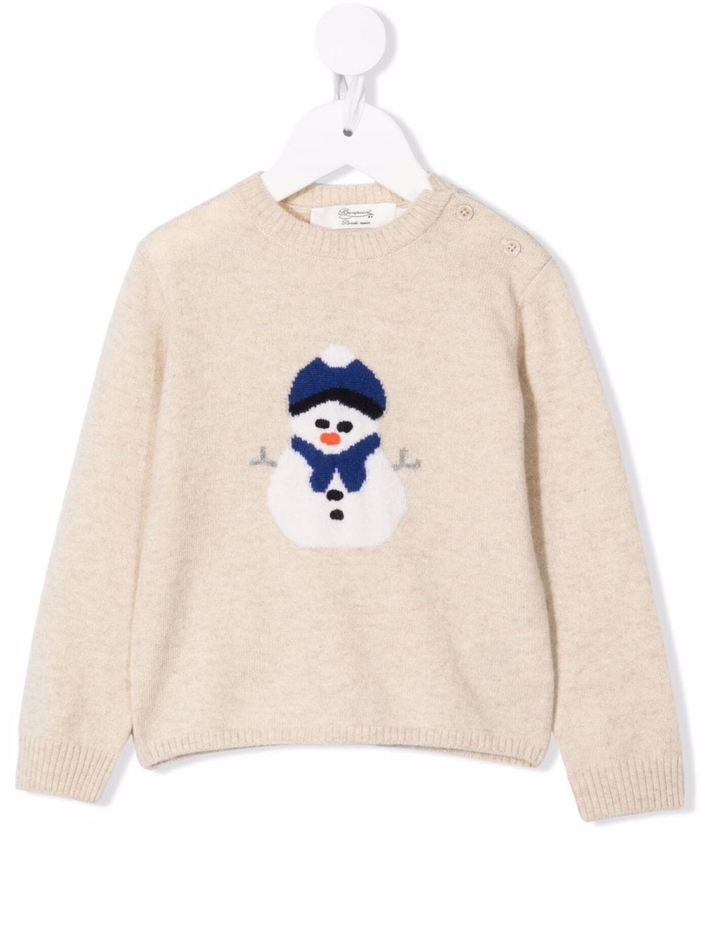 Bonpoint Tyler snowman knitted jumper - Neutrals von Bonpoint