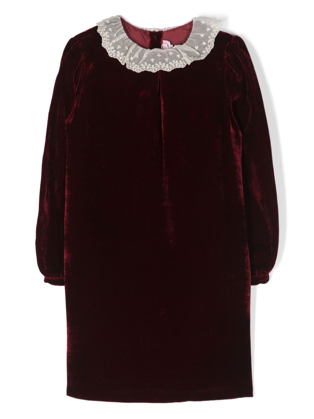 Bonpoint bib-collar velvet dress - Red von Bonpoint