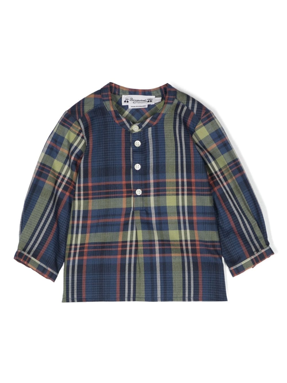 Bonpoint check-pattern long-sleeve shirt - Blue von Bonpoint