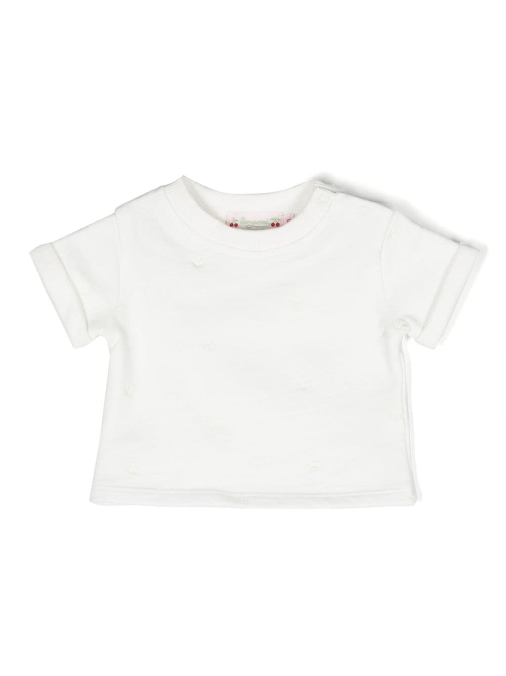 Bonpoint cherry-embroidered cotton T-shirt - White von Bonpoint