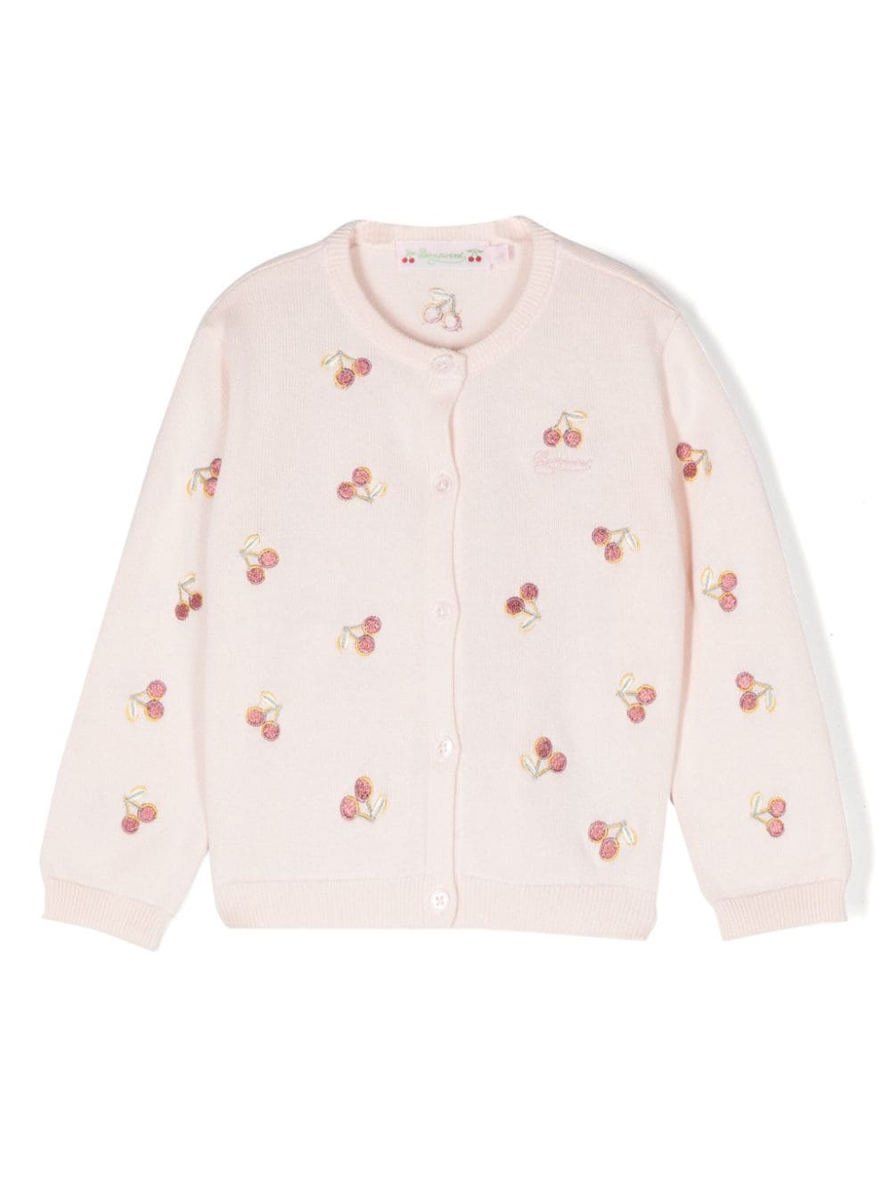 Bonpoint cherry-embroidered cotton cardigan - Pink von Bonpoint