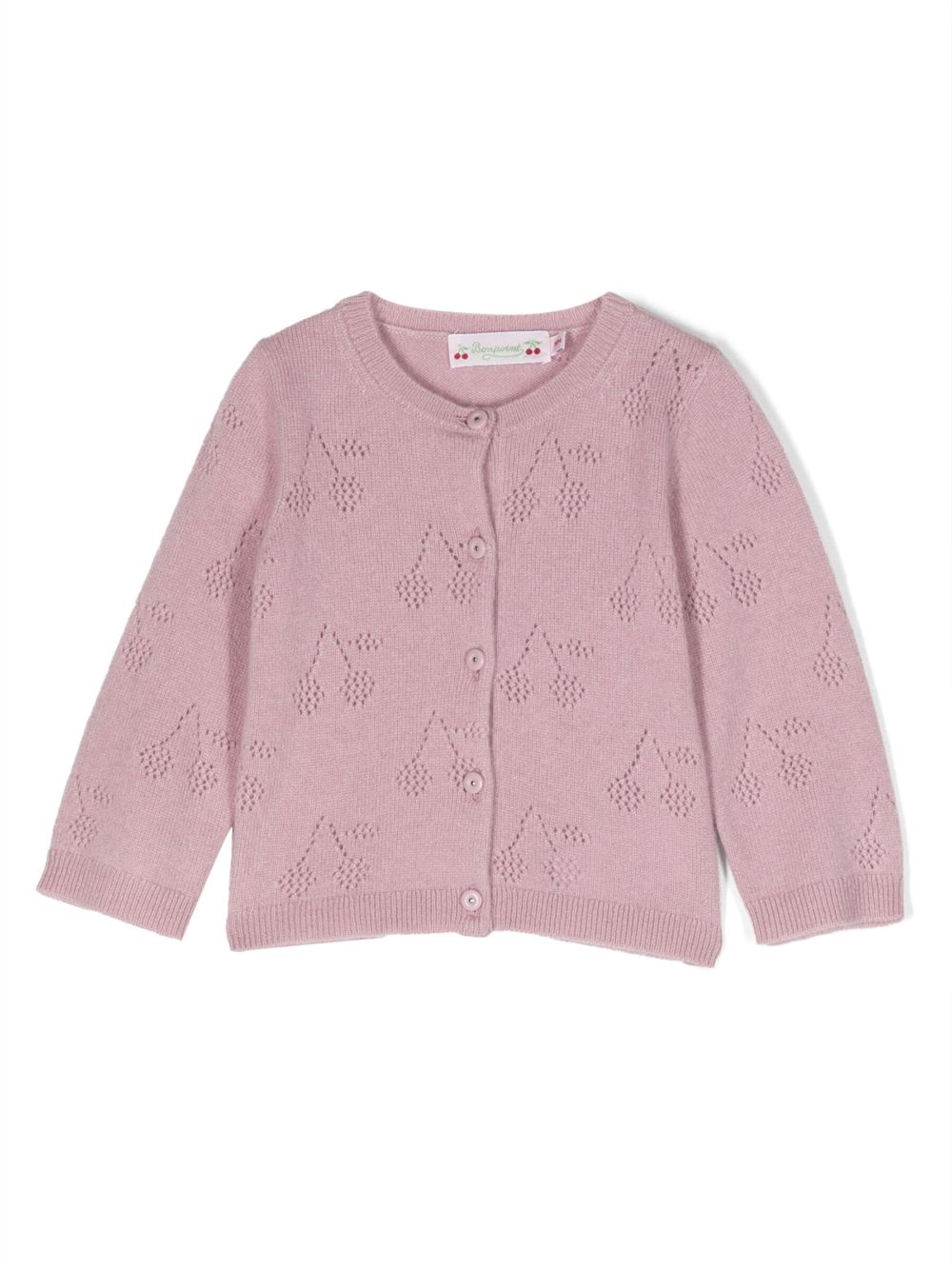 Bonpoint cherry-motif cashmere cardigan - Pink von Bonpoint