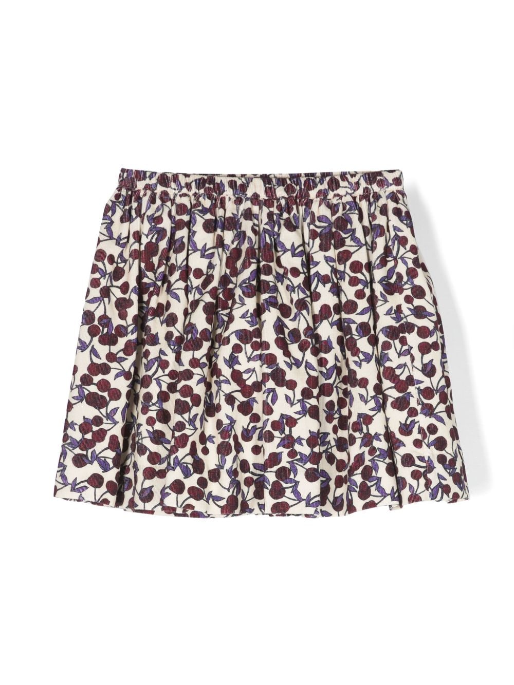 Bonpoint cherry-print corduroy pleated skirt - Neutrals von Bonpoint