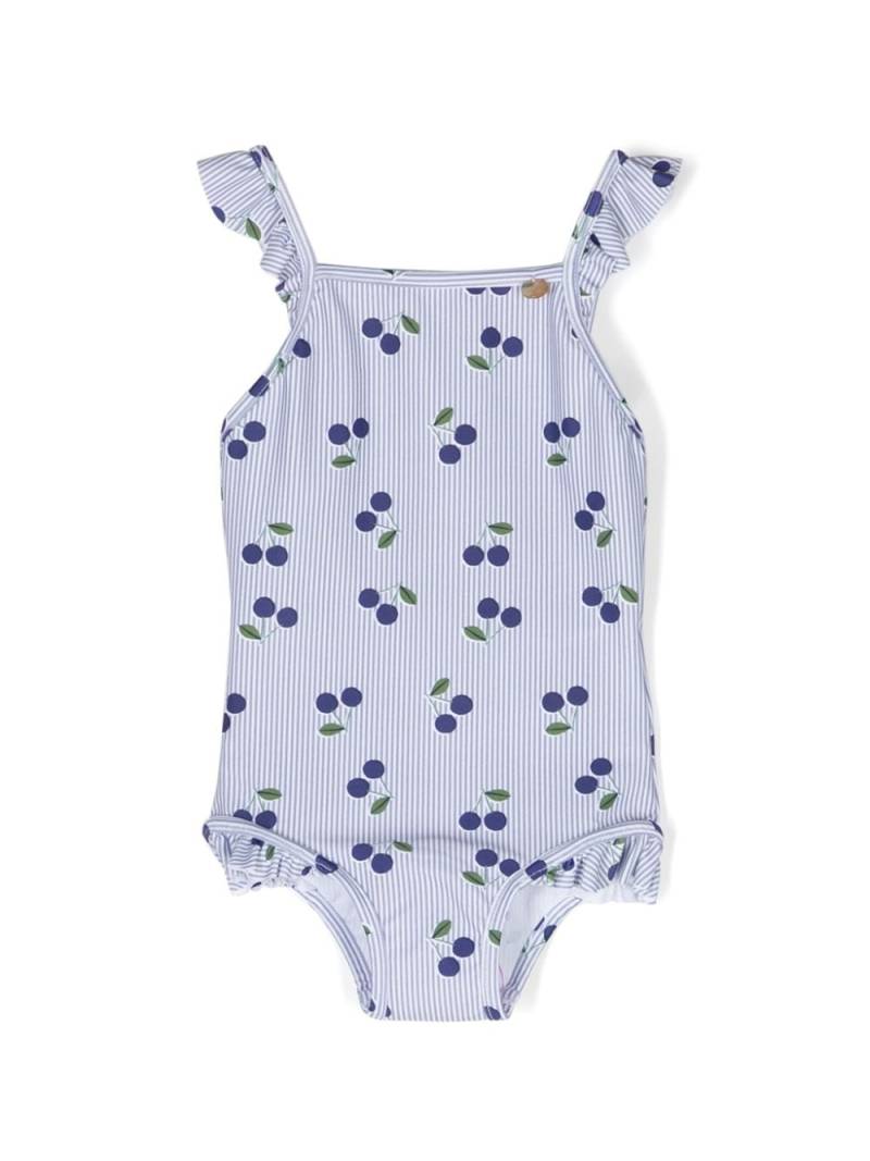 Bonpoint cherry-print swimsuit - Blue von Bonpoint