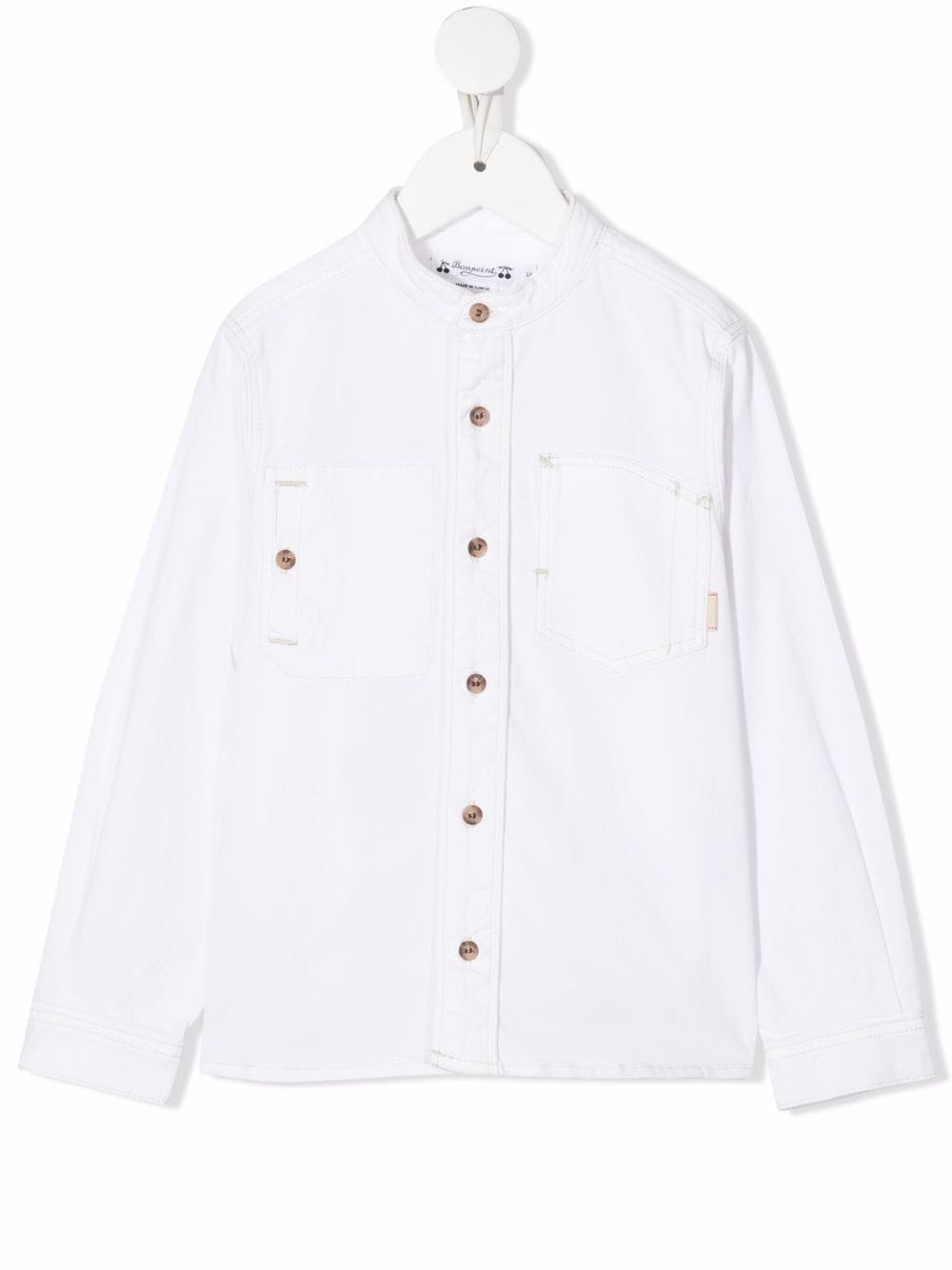 Bonpoint collarless denim shirt - White von Bonpoint