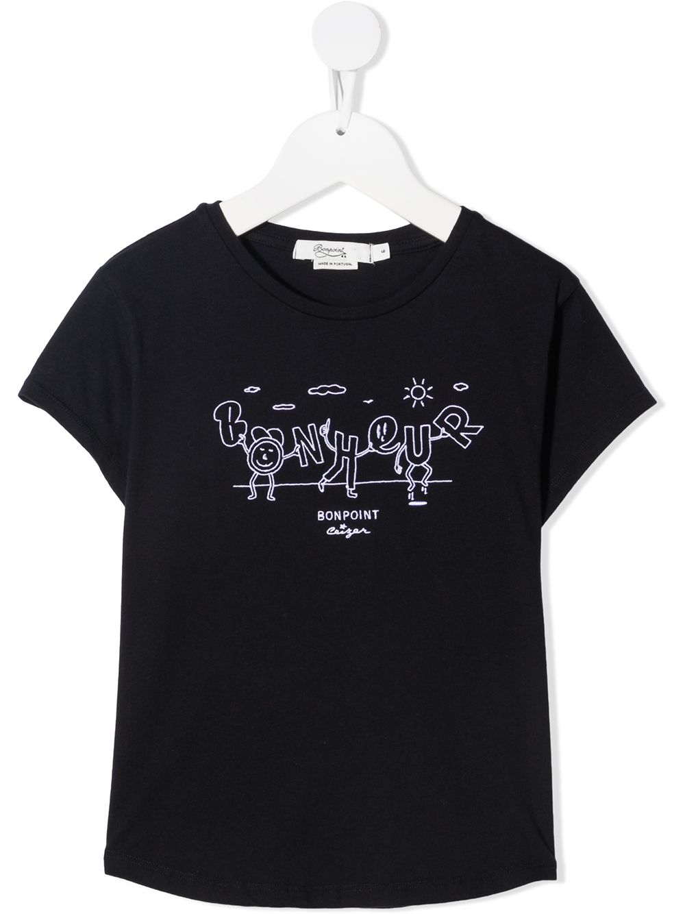 Bonpoint embroidered logo T-shirt - Blue von Bonpoint