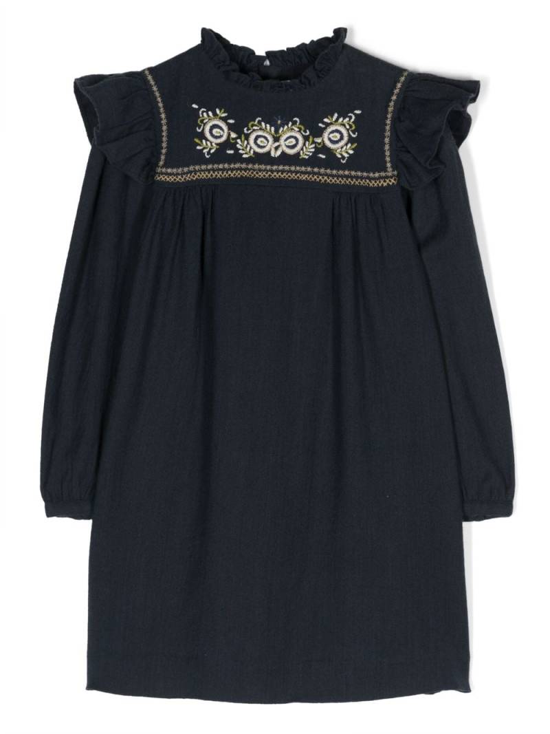 Bonpoint embroidered pleated dress - Blue von Bonpoint