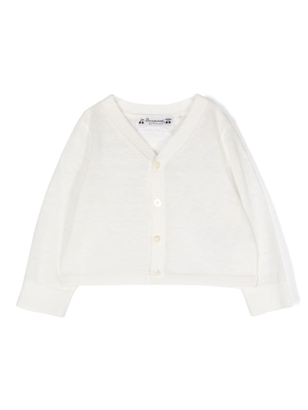 Bonpoint fine-knit V-neck cardigan - White von Bonpoint