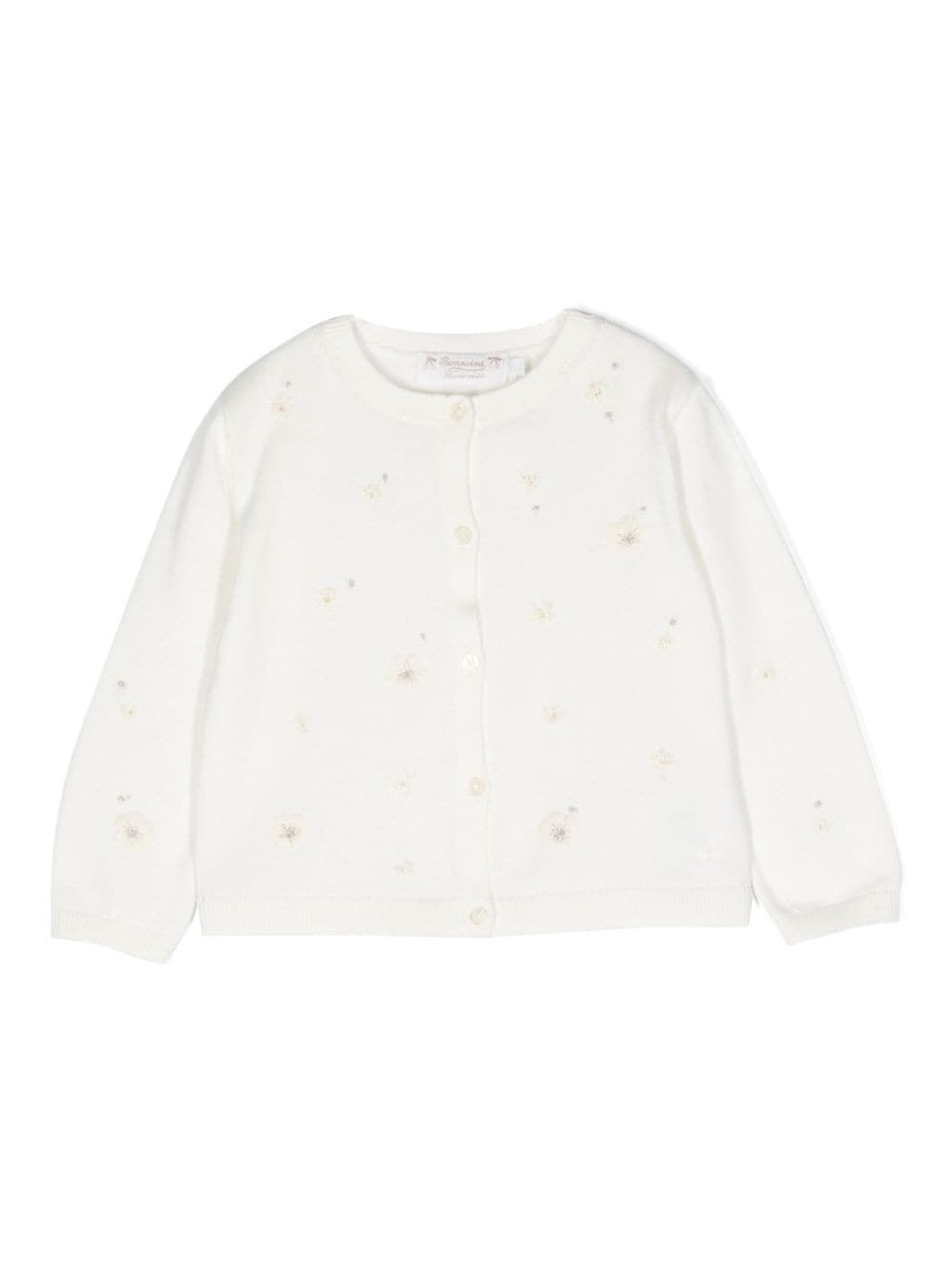 Bonpoint floral-embroidery cotton cardigan - White von Bonpoint