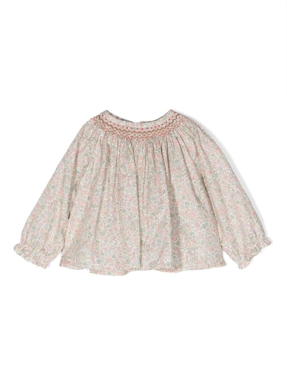 Bonpoint floral-print smocked blouse - Neutrals von Bonpoint