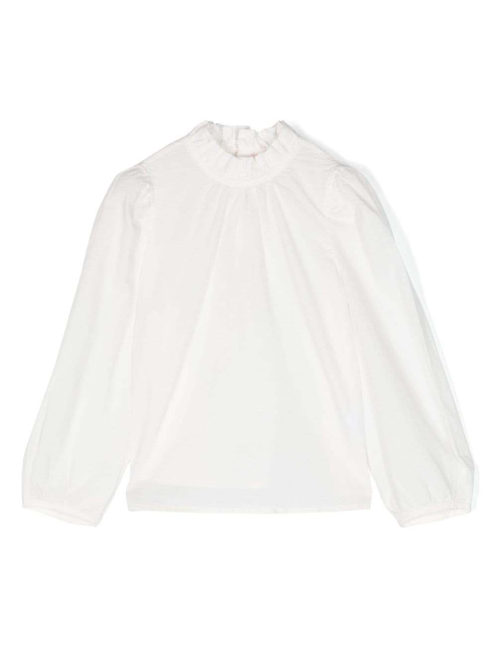 Bonpoint frilled-neck cotton top - White von Bonpoint