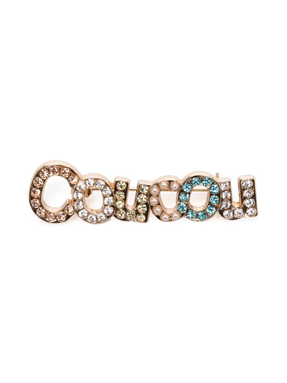 Bonpoint lettering crystal-embellished hair clip - Gold von Bonpoint