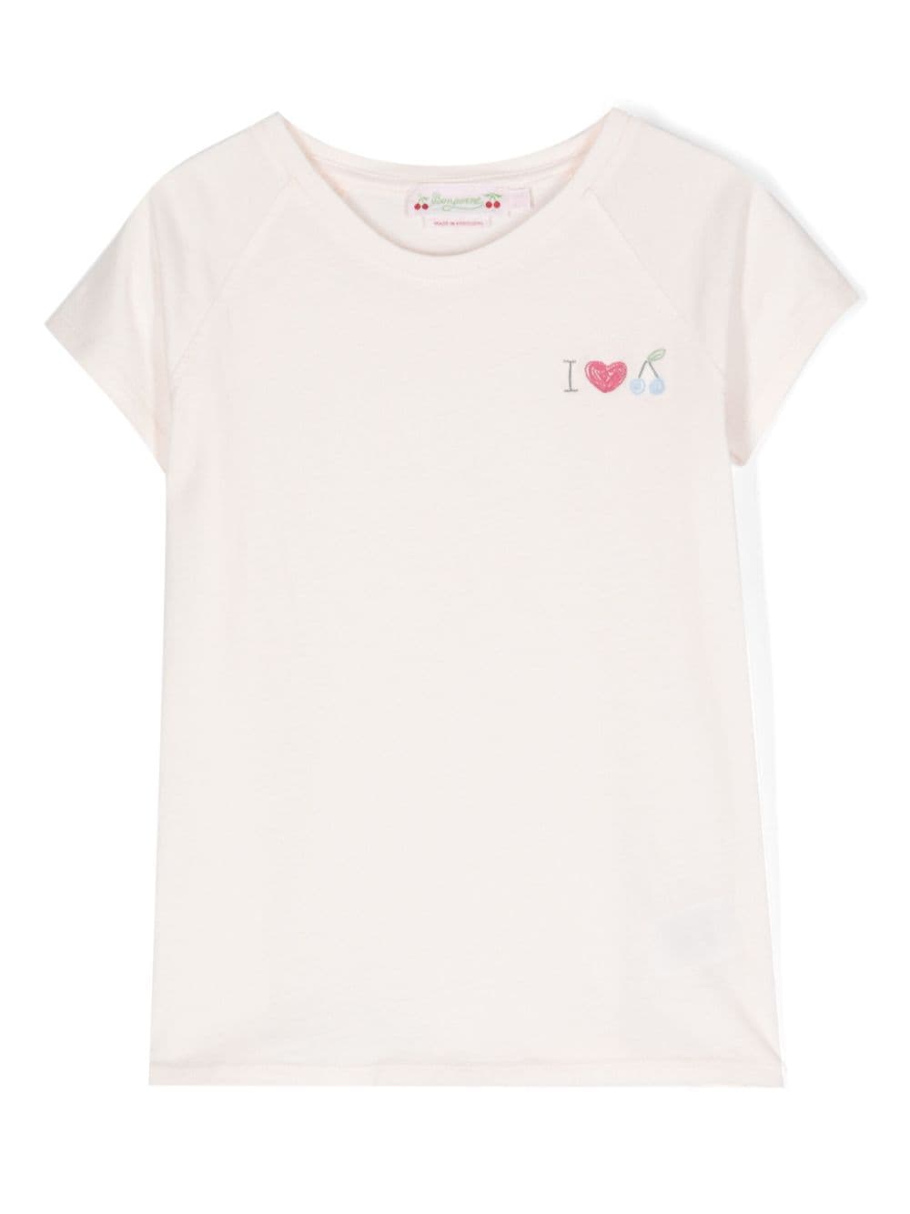 Bonpoint logo-embroidered cotton T-shirt - Pink von Bonpoint